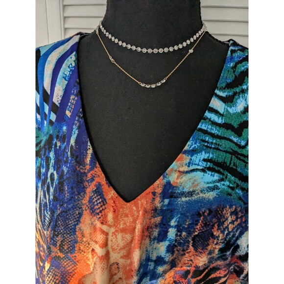 Susan Graver Multicolor Abstract Print Blouse - Picture 2 of 12